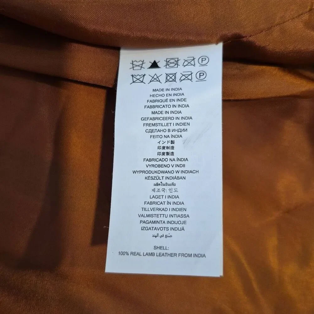 Michael Kors Women's Plus 2X Brown Leather Moto Jacket